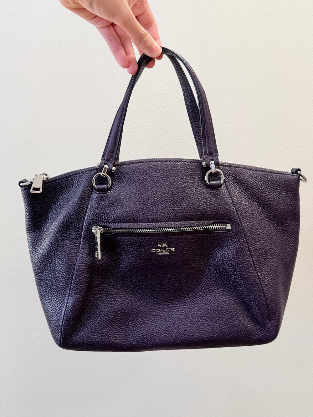 LIKE NEW Coach Purple Pebbled Leather Prairie Satchel Bag